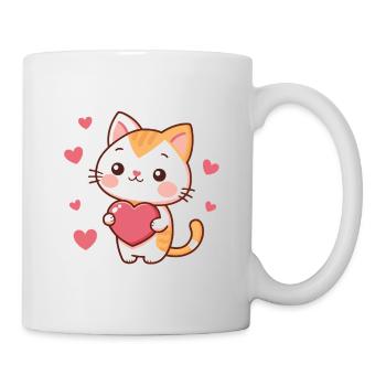 Kawaii Katzenherzen Charmant - Tasse - Weiß - Rechts