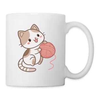 Kitten and Ball of Wool - Mug - white - Right
