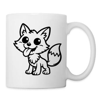 Fuchs Comic Lustig - Tasse - Weiß - Rechts