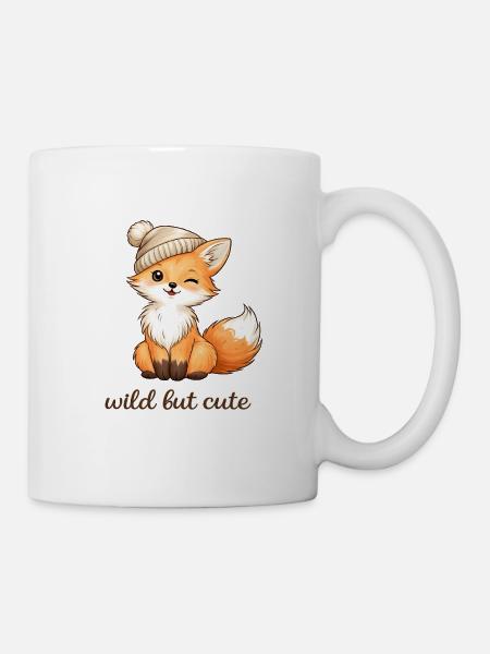 Renard câlin avec chapeau - Mug blanc - blanc