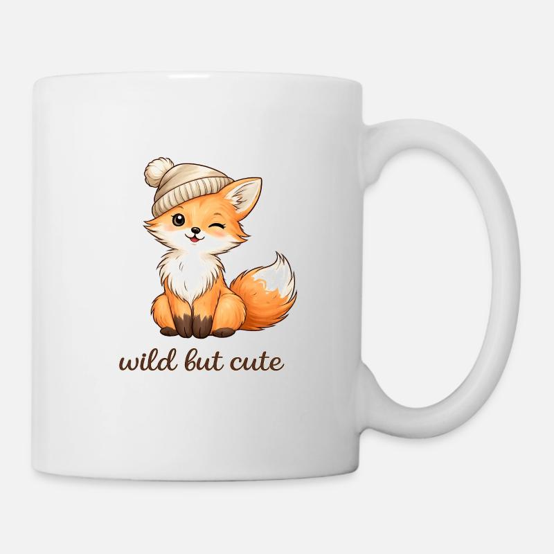 Cuddly fox with hat - Mug - white
