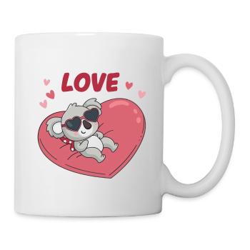 Koala Amoureux sur Cœur Doux - Mug blanc - blanc - Droite