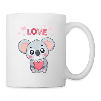 Koala Coeur Doux Amour Pastel - Mug blanc - blanc - Droite