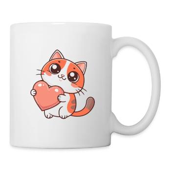 Pastel Heart Cuddly Cat - Mug - white - Right