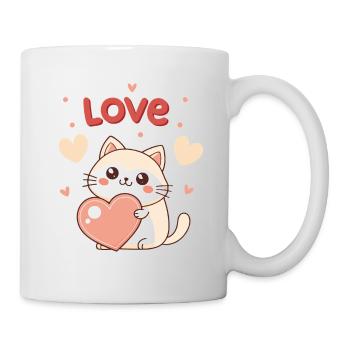 Adored Heart Cat and Pastel Love - Mug - white - Right