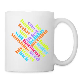 Colorful Word Quilt Pattern - Mug - white - Right