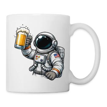 Astronaut with beer glass - Mug - white - Right