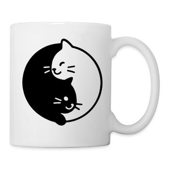 Yin und Yang katzen Duo - Tasse - Weiß - Rechts