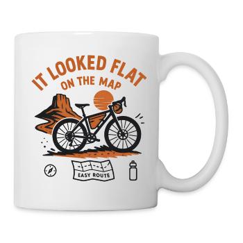 Flacher Radweg-Tee auf der Karte - Tasse - Weiß - Rechts