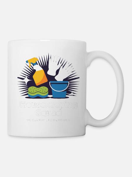 Lustiges Putzen Design - Tasse - Weiß