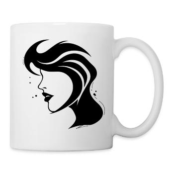 Silhouette Woman - Abstract Face - Mug - white - Right
