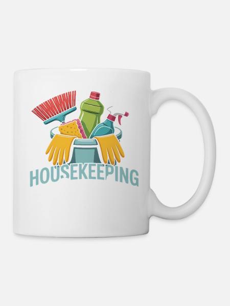 Lustiges Putzen Design - Tasse - Weiß