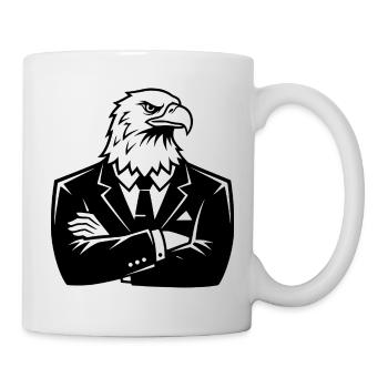 Adler im Anzug – Leadership Tier Design - Tasse - Weiß - Rechts
