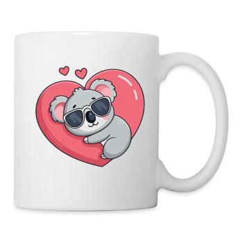 Koala Resting Pink Heart Glasses - Mug - white - Right
