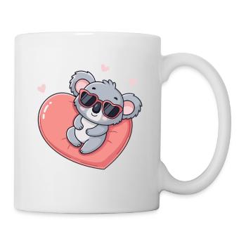 Kawaii-Koala mit rosa Herzbrille - Tasse - Weiß - Rechts