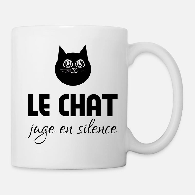 Die Katze urteilt schweigend - Tasse - Weiß