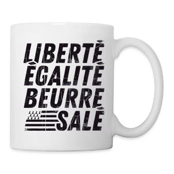 Liberté Égalité Beurre Salé Humour Breton Cadeau  - Mug blanc - blanc - Droite