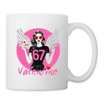 67 Valentine Flügelheldin - Tasse - Weiß - Rechts