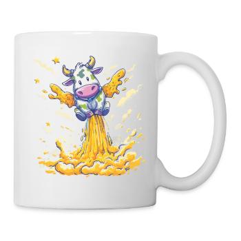 Cow rocket launch in milk stream - Mug - white - Right