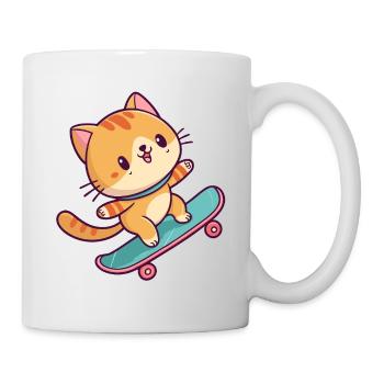 Colorful Skateboard Kitten - Mug - white - Right