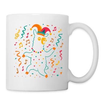 Dancing Carnival Alpaca with Jester's Cap - Mug - white - Right