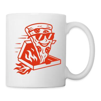 Hot pizza with sunglasses - Fastfood Fun - Mug - white - Right
