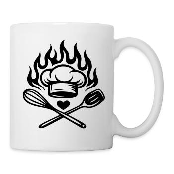 Cooking with heart and flame - Küchenliebe - Mug - white - Right