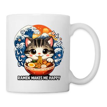 Katzen Ramen Nudel Japaner Anime Manga - Tasse - Weiß - Rechts