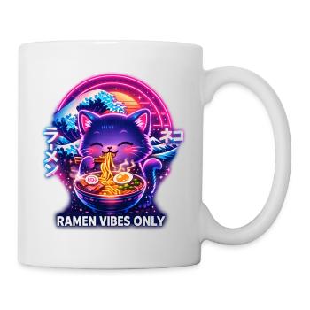 Ramen Katze Neon Cyber Gaming - Tasse - Weiß - Rechts