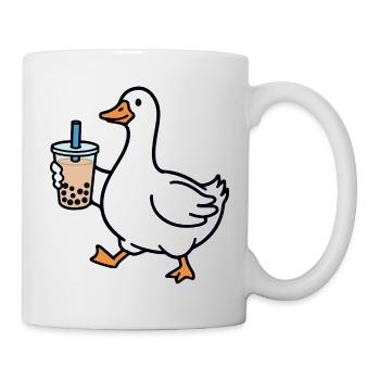 Quakende Ente mit Bubble Tea - Tasse - Weiß - Rechts