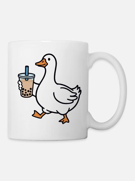 Croaking duck with bubble tea - Mug - white