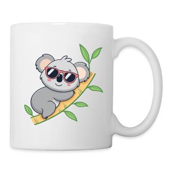 Koala branché en lunettes rouges - Mug blanc - blanc - Droite
