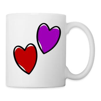 Cœurs Amour - Mug blanc - blanc - Droite