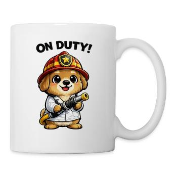 Logo du chien des pompiers - Mug blanc - blanc - Droite