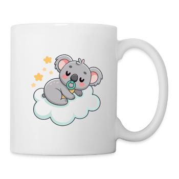 Bébé Koala rêveur sur nuage pastel - Mug blanc - blanc - Droite