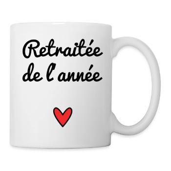 RETRAITEE. RETRAITE. COEUR. BONNE RETRAITE - Mug blanc - blanc - Droite