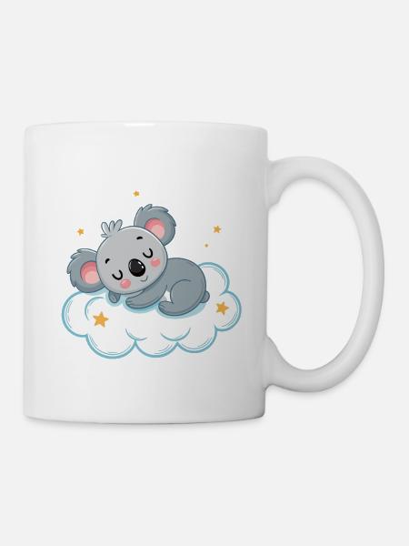 Traumhafter Koala auf Sternenwolke - Tasse - Weiß