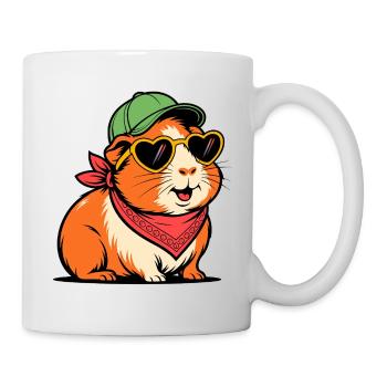 Cobaye avec lunettes de soleil – Motif d’animal mignon - Mug blanc - blanc - Droite