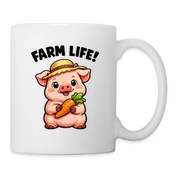 Farm Life Cute Sow with Carrot - Mug - white - Right