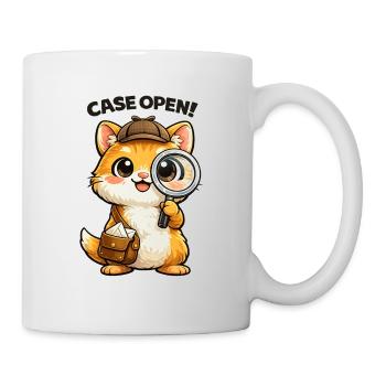 Kleines Detektiv-Kätzchen Case Open - Tasse - Weiß - Rechts