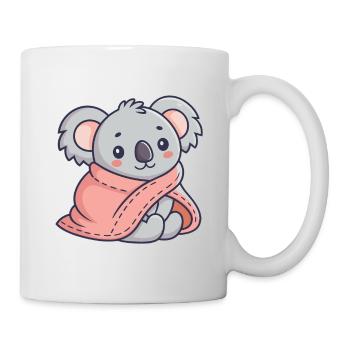 Koala cosy dans une écharpe rose - Mug blanc - blanc - Droite