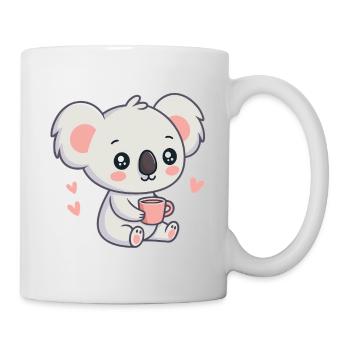 Koala Coeur et Café Douceur - Mug blanc - blanc - Droite