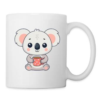 Süßer Koala mit Kaffee - Tasse - Weiß - Rechts