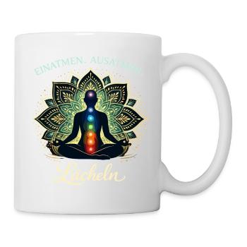 Inspire, expire, sourire - Don de méditation - Mug blanc - blanc - Droite