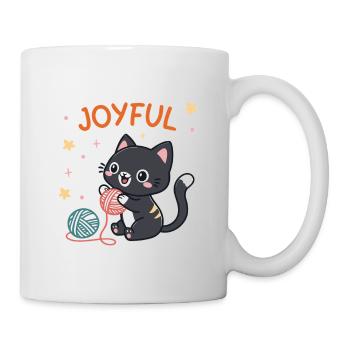 Glücklicher Katz-und-Ball-Spieler - Tasse - Weiß - Rechts