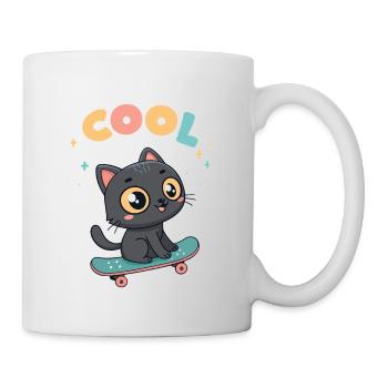 Pastel skateboard cat - Mug - white - Right