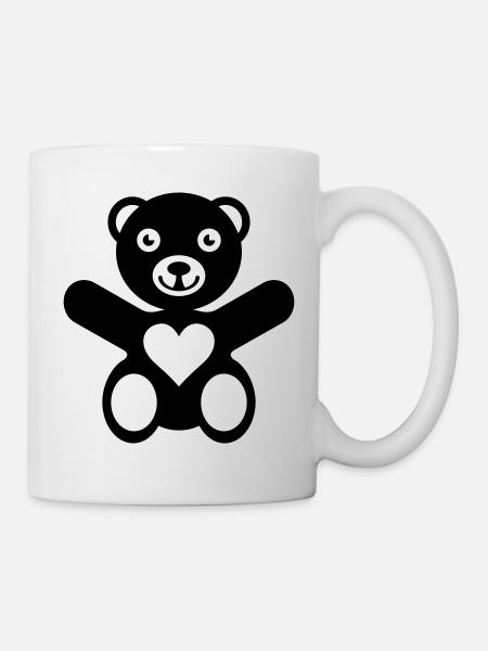 ours cœur love - Mug blanc - blanc