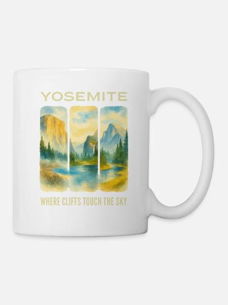 Yosemite: Gipfel und Himmel - Tasse - Weiß