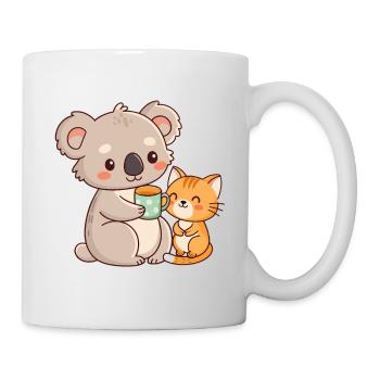 Koala und Katze Süßer Kaffee - Tasse - Weiß - Rechts