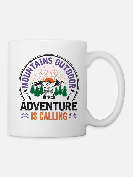 Berge – Das Abenteuer ruft - Tasse - Weiß